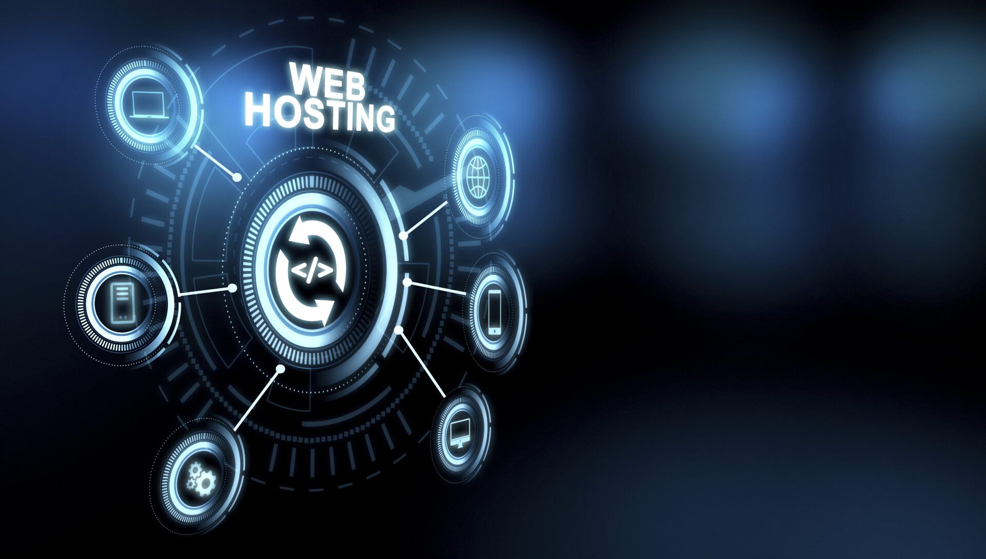 website hosting concept with icons